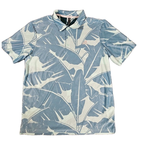 adidas Other - Adidas Polo Shirt Mens‎ Large Blue Golfer Golf Golfing Short Sleeve Stretch